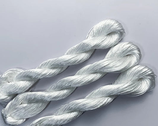 10g Suzhou Embroidery Thick Untwisted Mulberry Silk Thread(#White) - Ronghua Threads