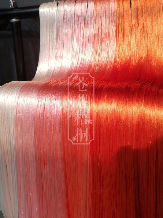 10g Suzhou Embroidery Thick Filament Slightly Twisted Mulberry Silk Thread(橘红色) - Hand-dyed Ronghua Threads