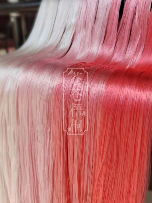 10g Suzhou Embroidery Thick Filament Slightly Twisted Mulberry Silk Thread(桃粉色) - Hand-dyed Ronghua Threads