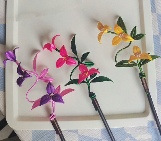 Fermaglio per capelli fatto a mano con fiori - Fermaglio per capelli in seta (Chanhua)