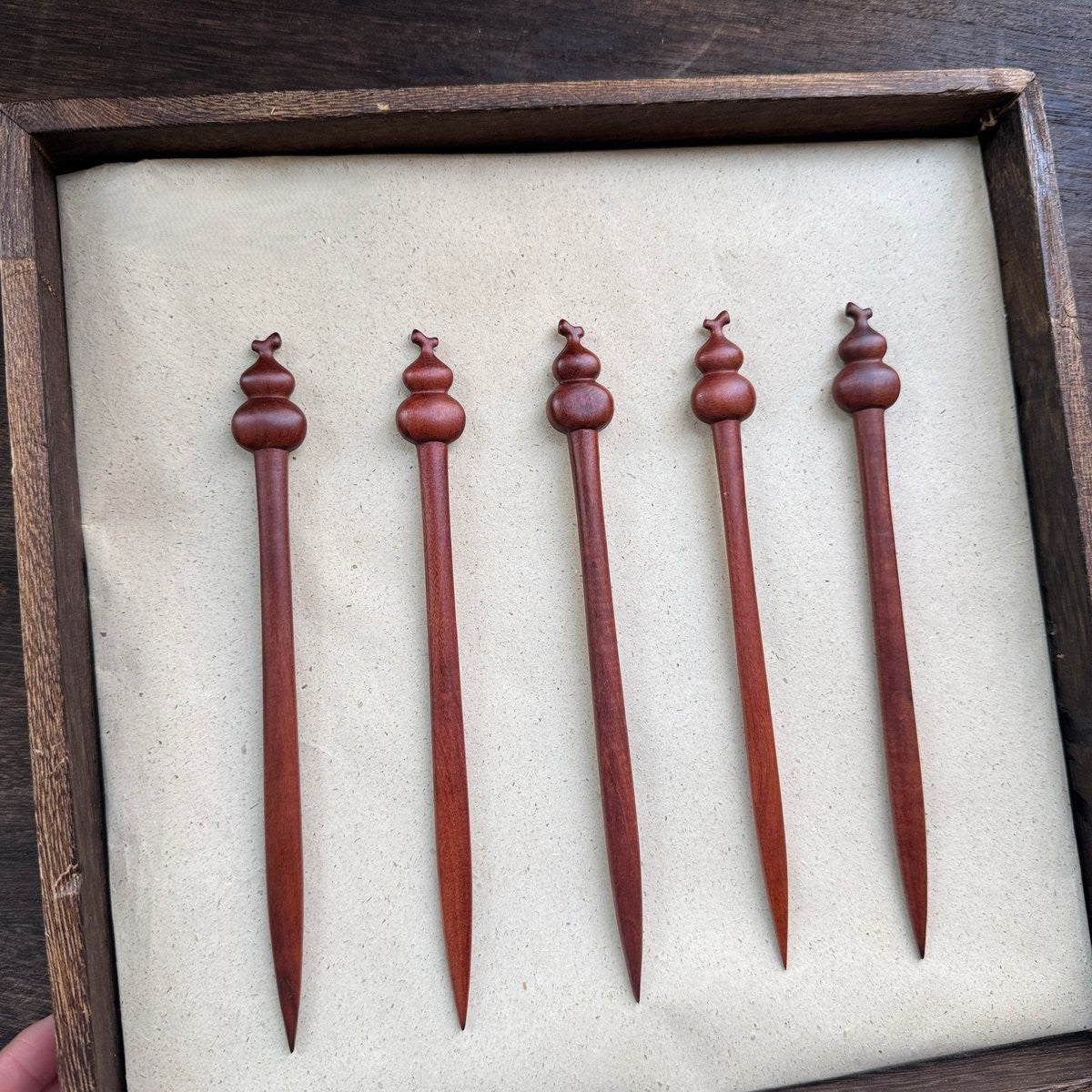 Pique à Cheveux en Bois de Jujube Naturel - Motif Gourde (Hulu) #葫芦