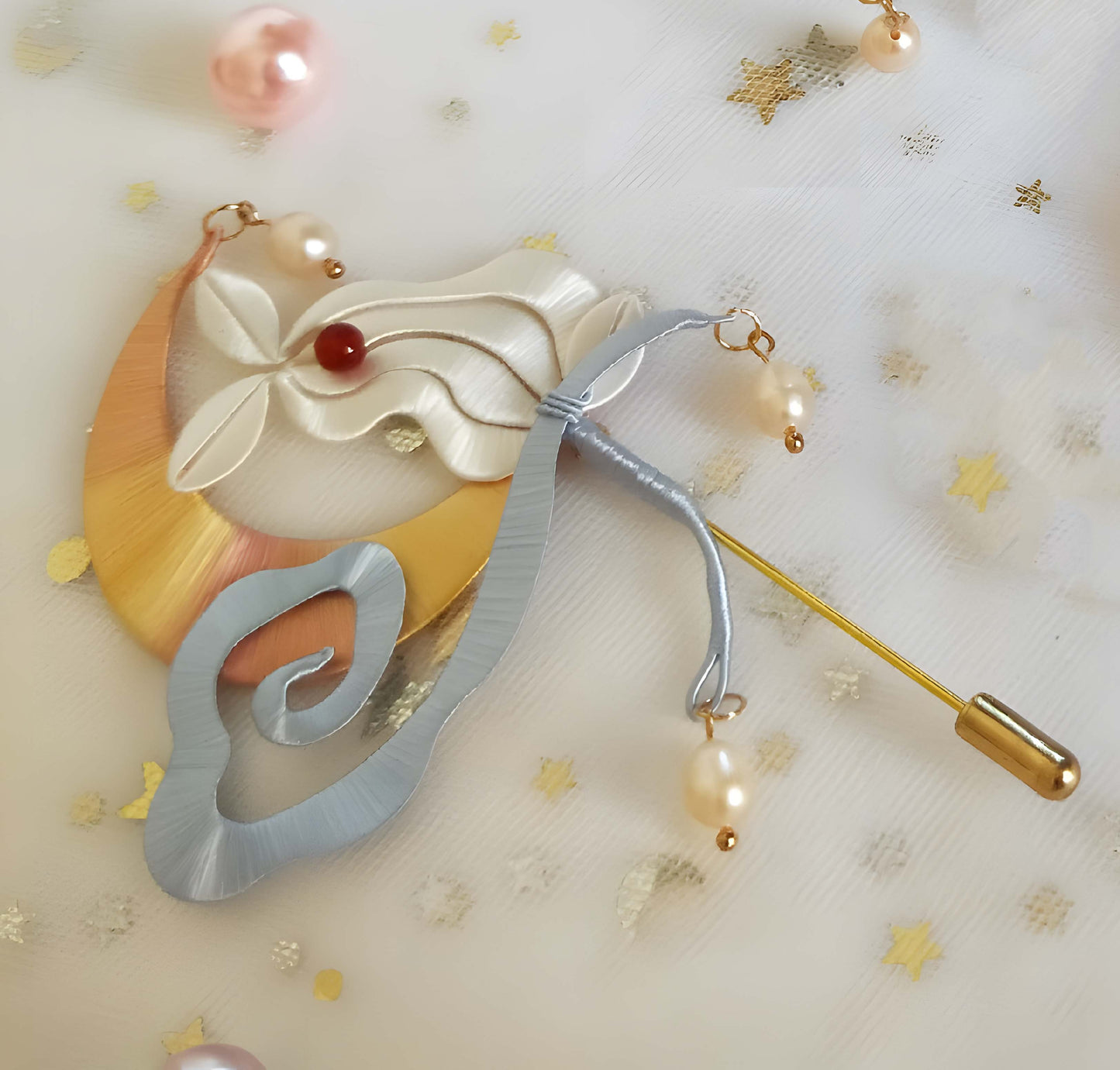 Broche sur mesure Lass - Broche en soie (Chanhua)