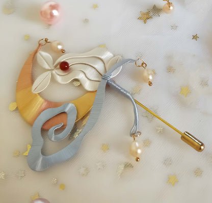 Broche sur mesure Lass - Broche en soie (Chanhua)