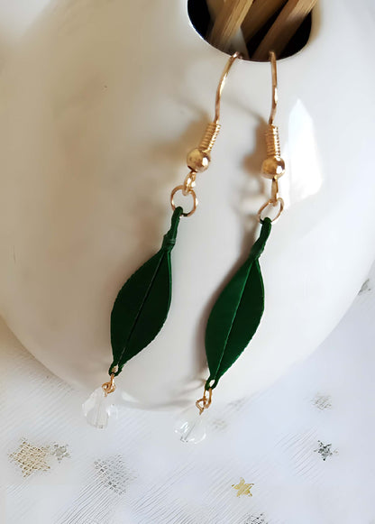 Boucles d'oreilles faites à la main arc-en-ciel - Boucles d'oreilles en soie colorées (Chanhua)