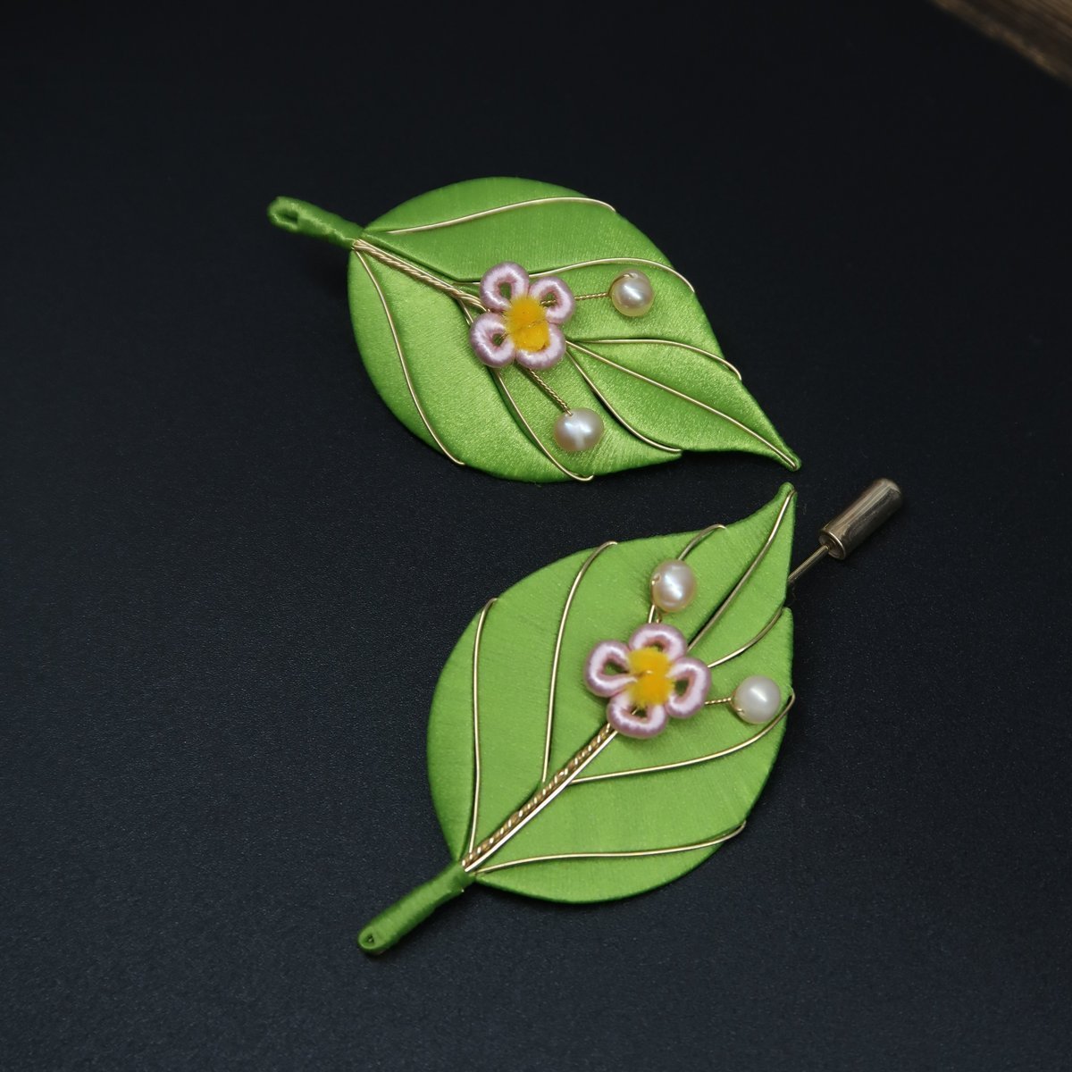 Kit fai da te per gioielli Chanhua, spilla con fiori su foglie - Include video tutorial dettagliato
