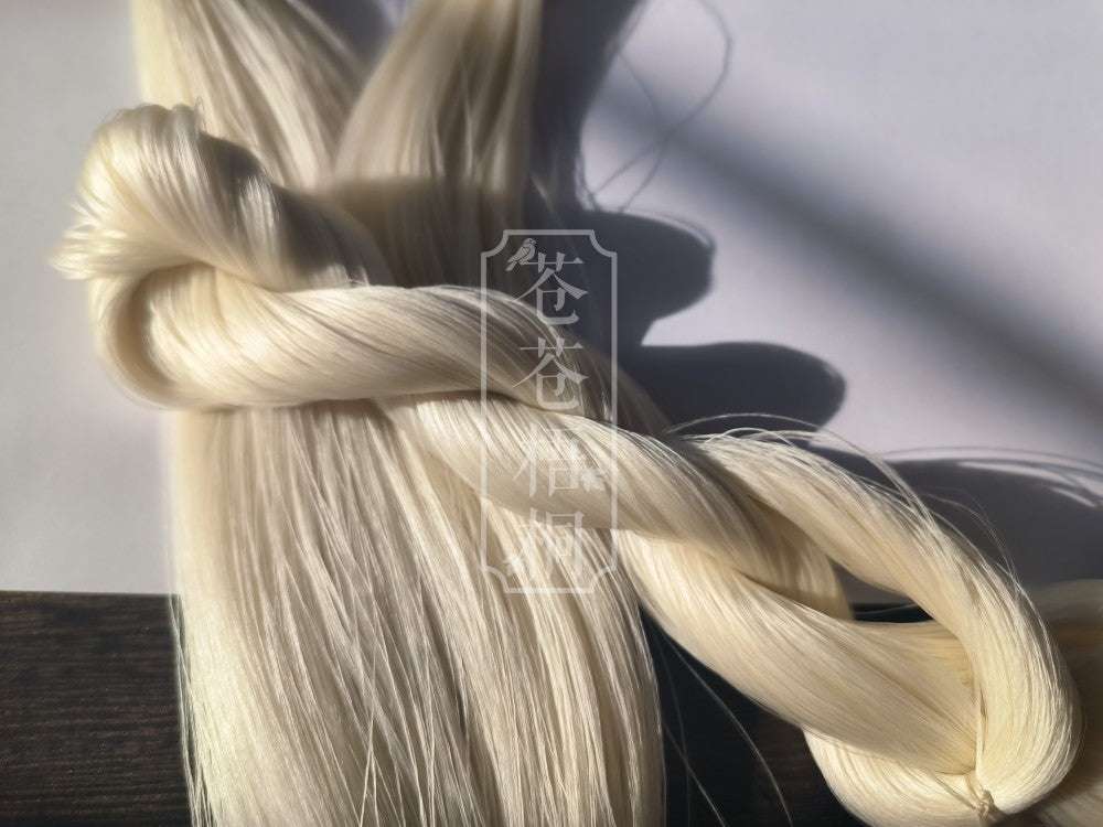 20g 5A Filo di seta grezza di gelso (bianco) - Per Ronghua, Parrucche