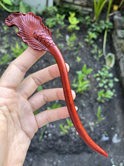 Natural Wooden Fish Tail Hair Stick Set - 20cm Hairpin (鱼尾)