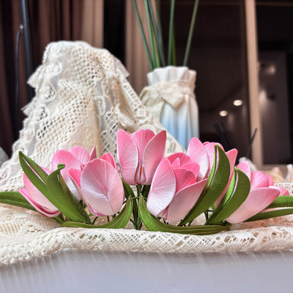 Handcrafted Velvet Tulip Flower Crown Headband - Elegant & Everyday Wear(Chanhua)