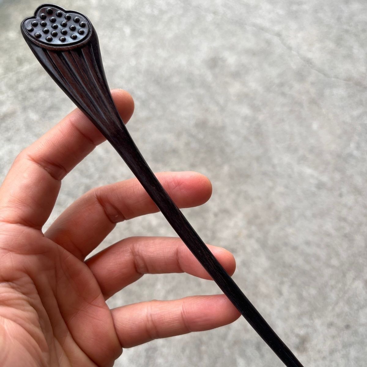 Natural Wooden Lotus Pod Hair Stick Set - 20cm Hairpin (莲蓬)