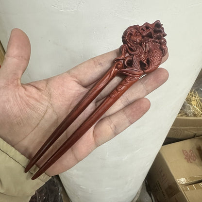 Natural Wooden Hair Stick Set - 17cm U Shape Mermaid Hairpin (美人鱼)