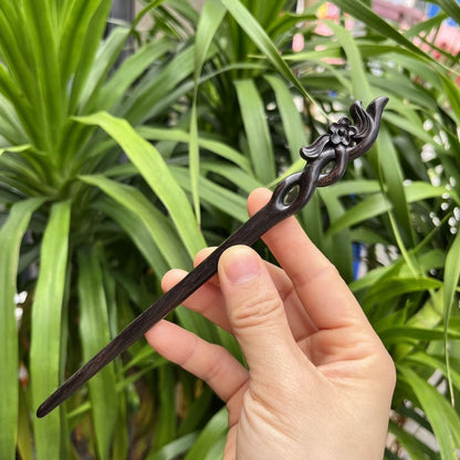 Natural Wooden Hair Stick Set - 20cm Plum Blossom Design (梅花三弄)
