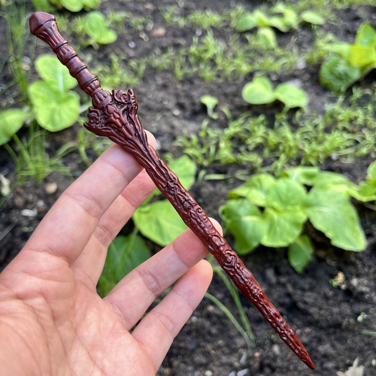 Natural Wooden Sword Hair Stick Set - Dragon Pattern 20cm (龙纹剑簪)