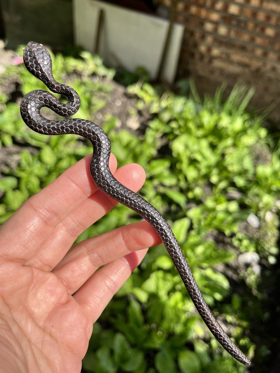 Natural Wooden Snake Hair Stick Set - 20cm Curved Design (小蛇)