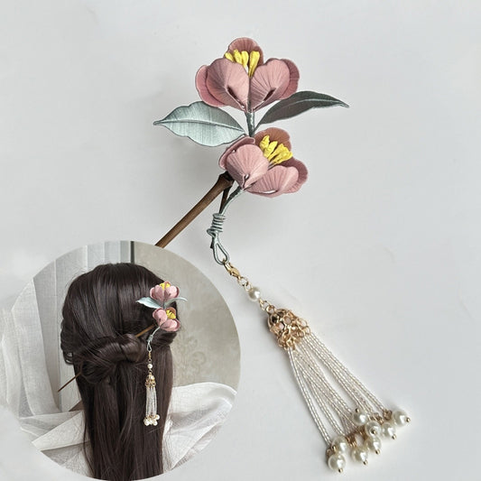 Kit Fai da Te per Forcina Chanhua con Fiori Materiali di Haitangwen - Include Tutorial Video Dettagliato