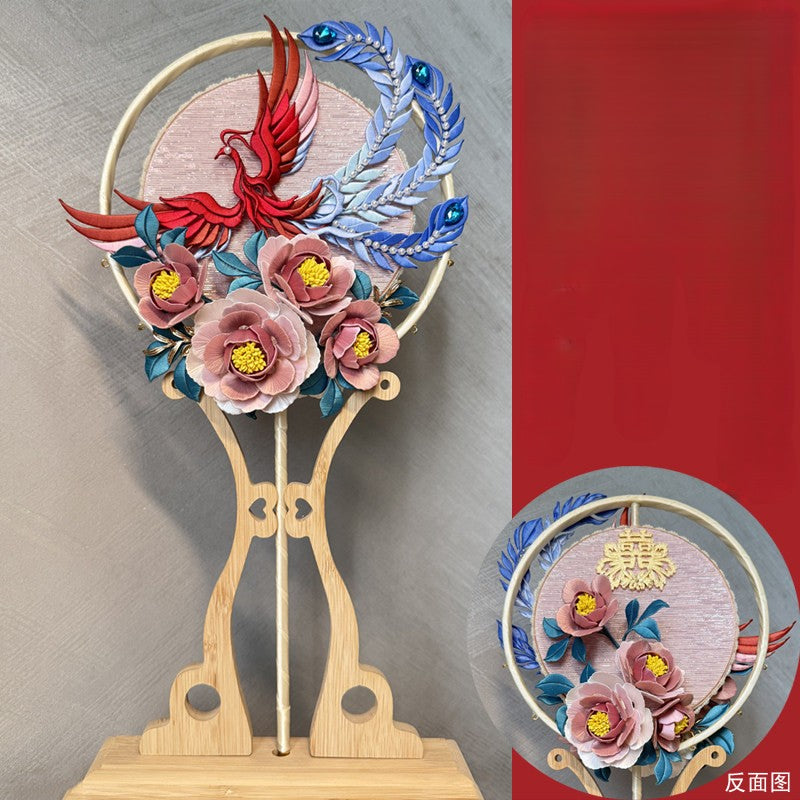 Phoenix Double-sided Round Fan Chanhua Materials DIY Kit - Include Detailed Video Tutorial