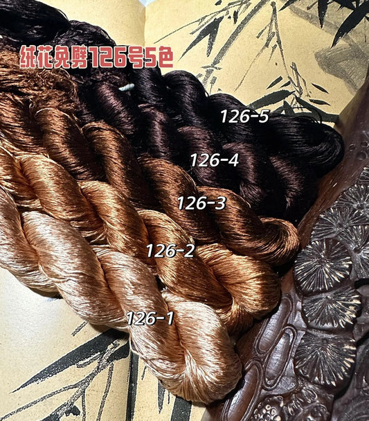 Filo di seta di gelso non ritorto per ricamo Suzhou da 80m (#126 80m*5) - Fili Ronghua