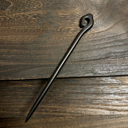 Fermaglio per capelli in legno nero africano naturale - Fermaglio in legno intagliato per chignon e progetti fai-da-te #21cm紫光檀