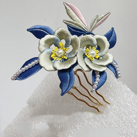 Yulu Hair Comb Chanhua Materials Flowers DIY Kit - Include Detailed Video Tutorial