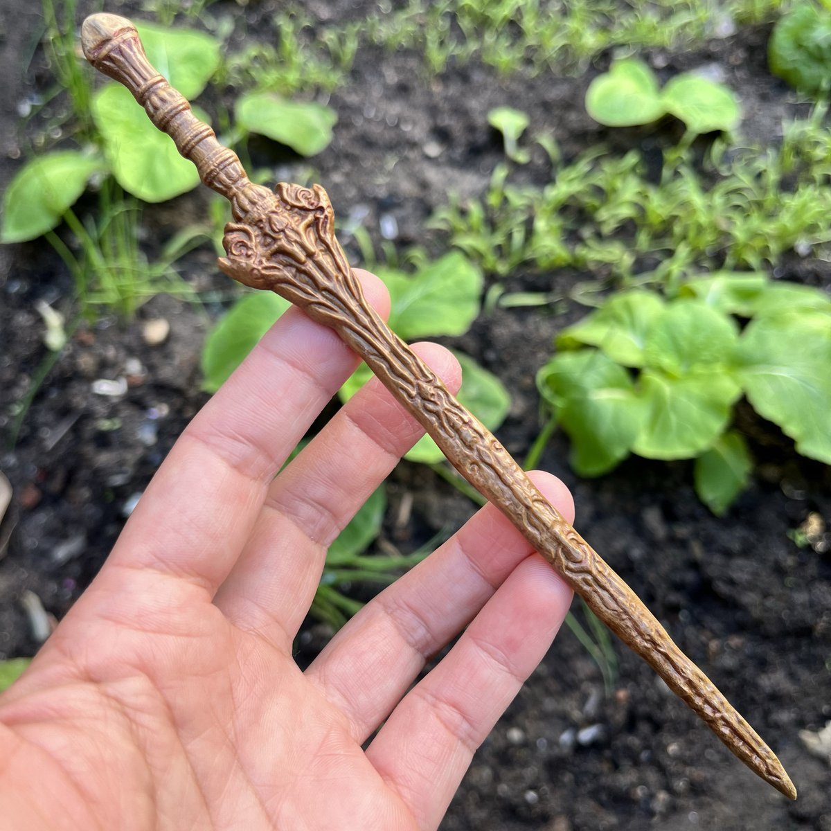 Natural Wooden Sword Hair Stick Set - Dragon Pattern 20cm (龙纹剑簪)