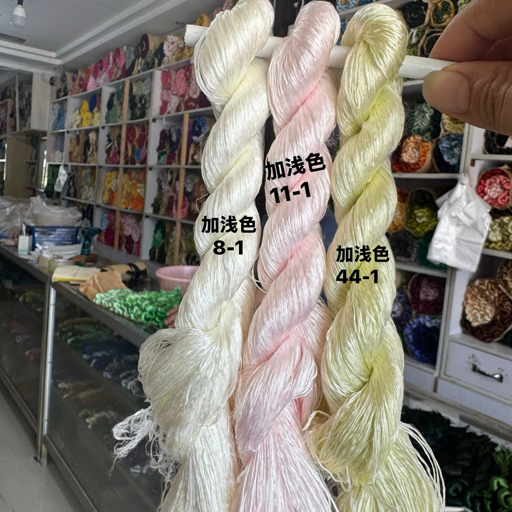 400m Suzhou Embroidery Monofilament Untwisted Mulberry Silk Thread(set浅色  400m*3) - Ronghua Threads