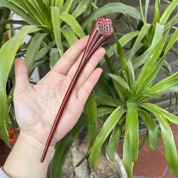 Natural Wooden Lotus Pod Hair Stick Set - 20cm Hairpin (莲蓬)