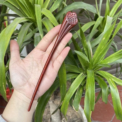 Natural Wooden Lotus Pod Hair Stick Set - 20cm Hairpin (莲蓬)