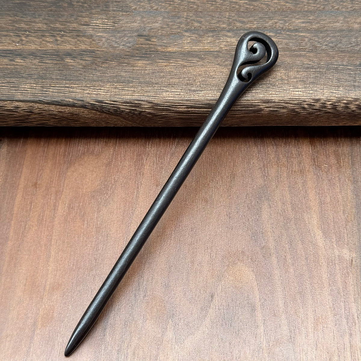 African Blackwood Hair Pin - 18cm Wooden Hair Stick for Updos & DIY Crafting #18cm紫光檀