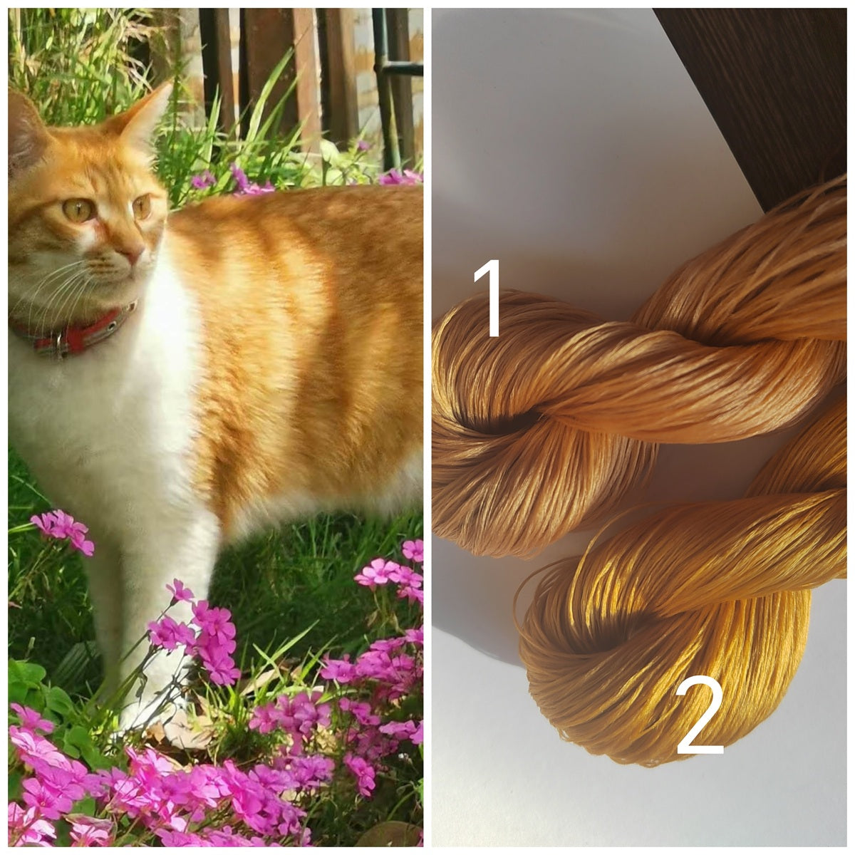 Filo di seta grezza 20g 5A (color mandarino) - Per Ronghua, parrucche