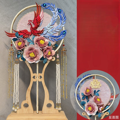 Phoenix Double-sided Round Fan Chanhua Materials DIY Kit - Include Detailed Video Tutorial