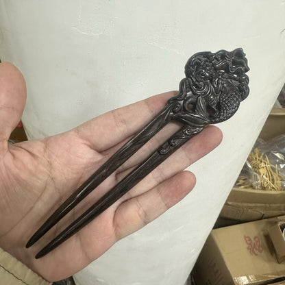 Natural Wooden Hair Stick Set - 17cm U Shape Mermaid Hairpin (美人鱼)