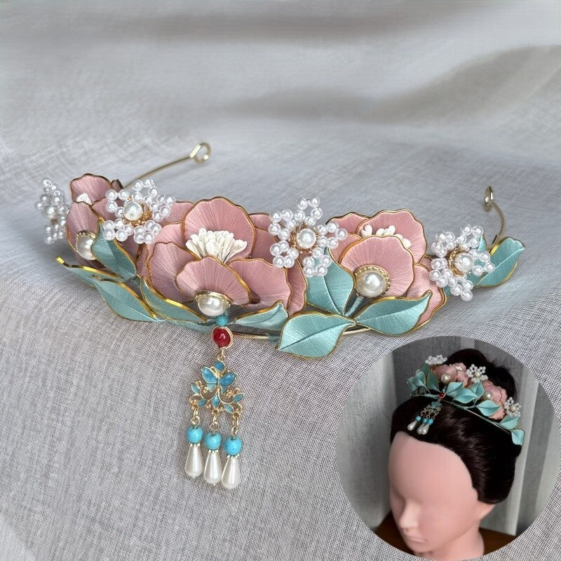 Small Peony Chanhua Series with Cloisonne Edge Materials Flowers DIY Kit - Include Detailed Video Tutorial