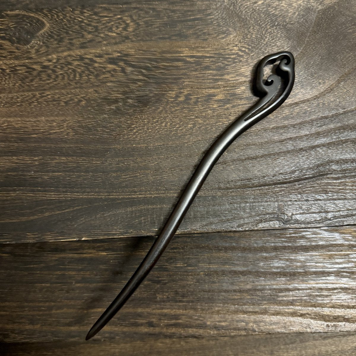 Natural African Blackwood Hair Stick Set - 21cm Long Curved Designs #21cm紫光檀