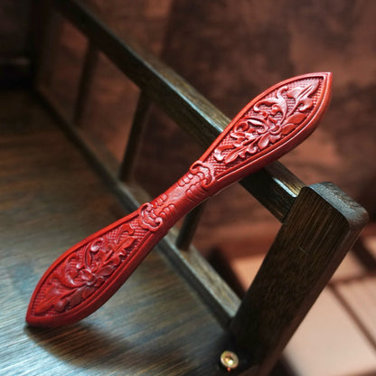Pique à cheveux en bois de rose naturel - Épingle à cheveux motif Yanxia Zhi #烟霞志