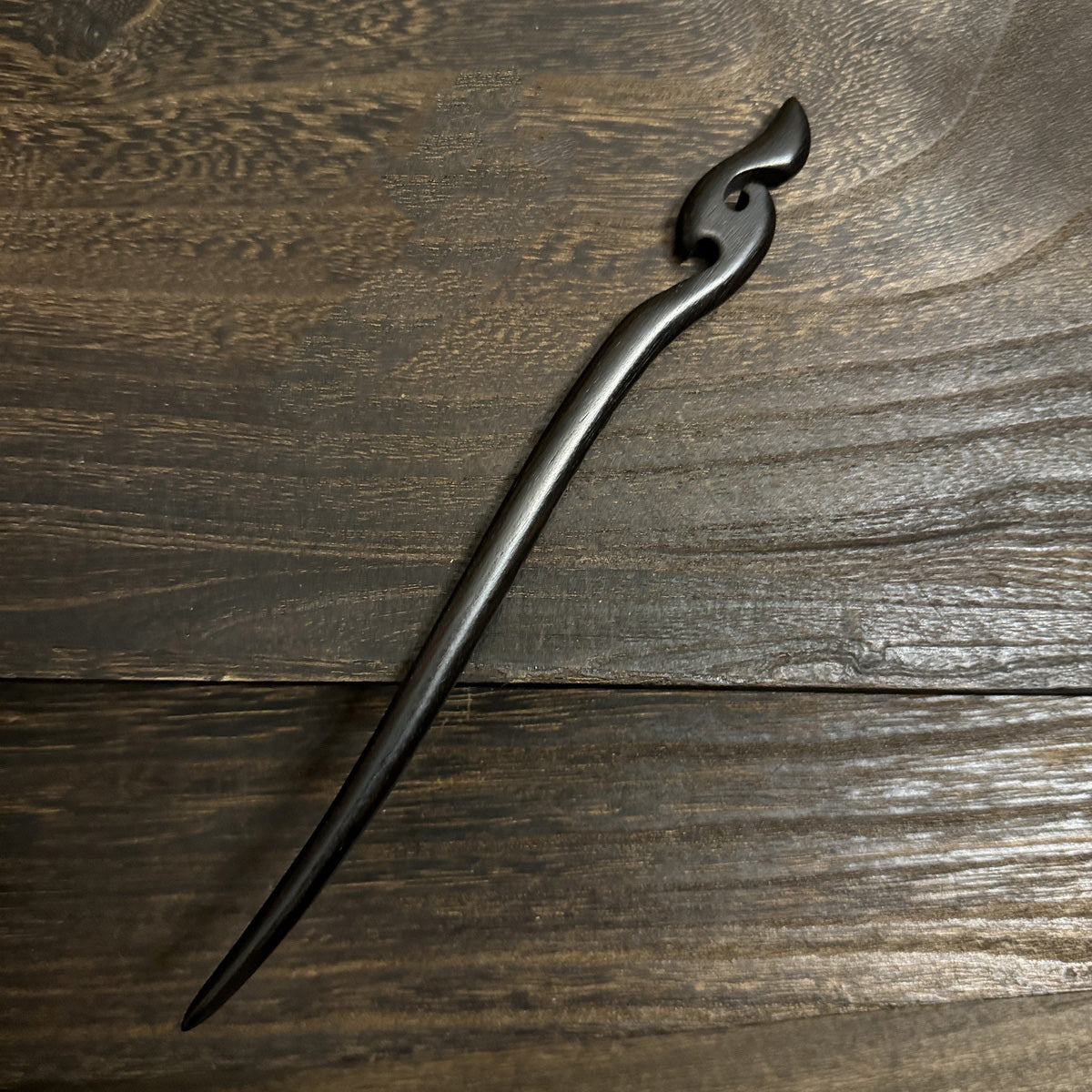 Fermaglio per capelli in legno nero africano naturale - Fermaglio in legno intagliato per chignon e progetti fai-da-te #21cm紫光檀