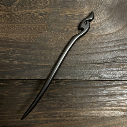 Fermaglio per capelli in legno nero africano naturale - Fermaglio in legno intagliato per chignon e progetti fai-da-te #21cm紫光檀