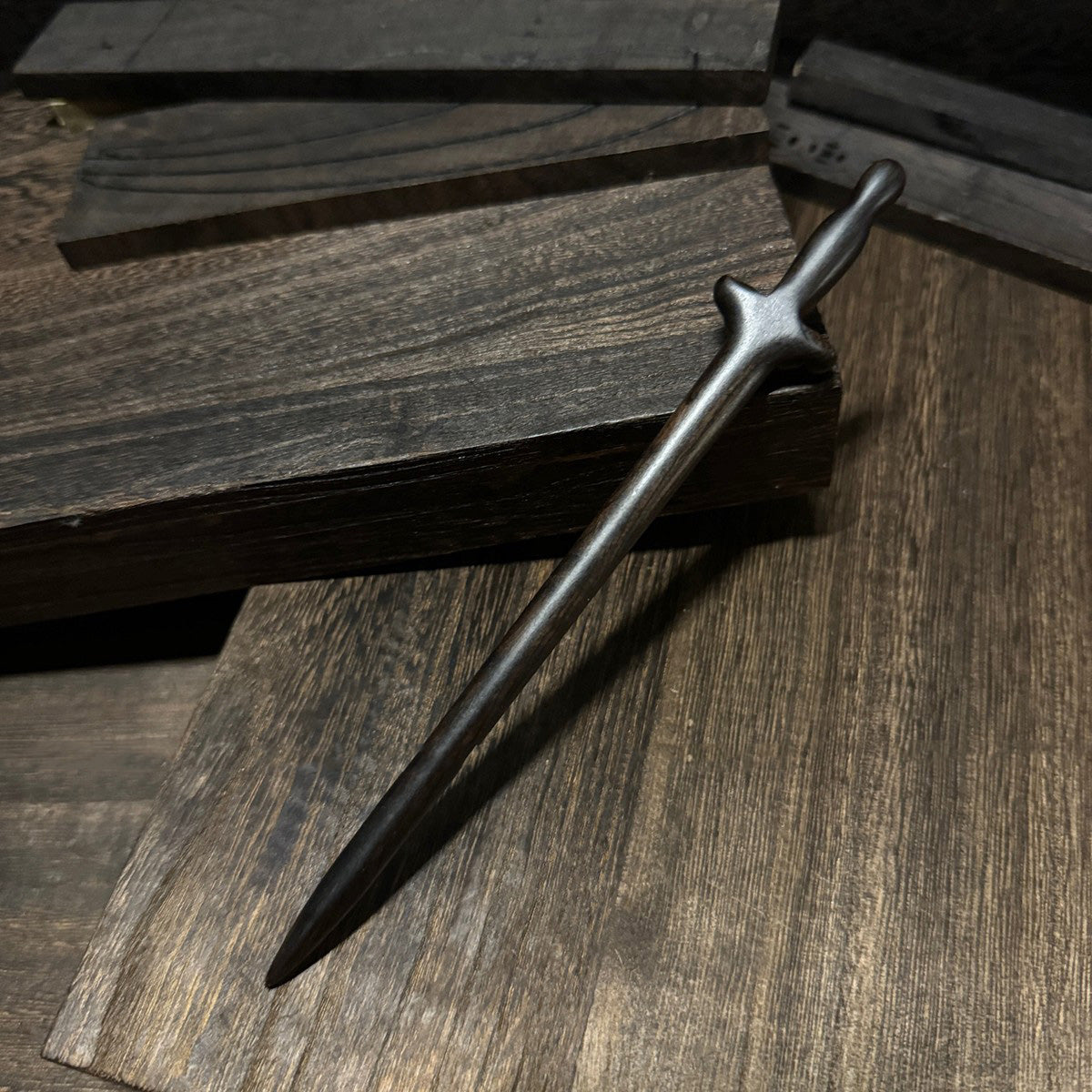 Natural African Blackwood Hair Stick - Immortal Sword Design #仙剑