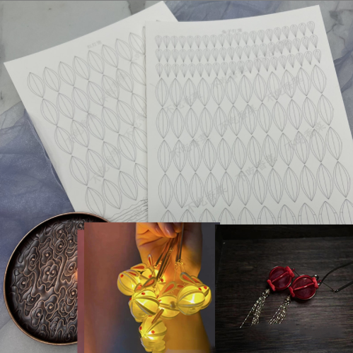 Lanterna piccola - JY DIY Chanhua Modello in carta per accessori tradizionali per capelli