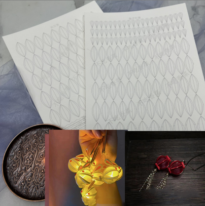 Lanterna piccola - JY DIY Chanhua Modello in carta per accessori tradizionali per capelli