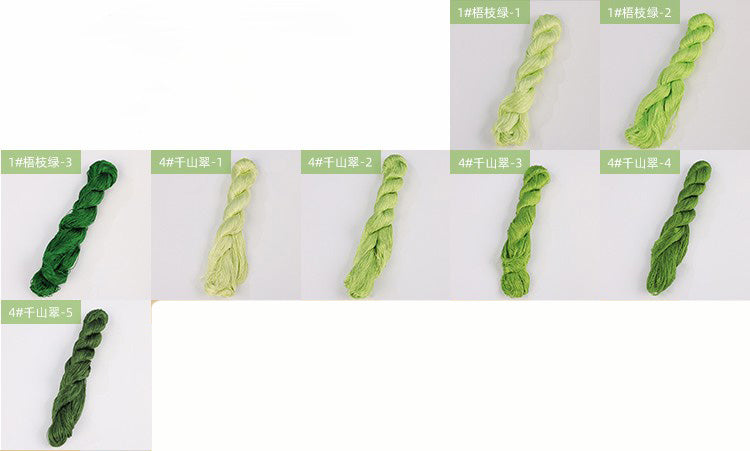 400m Suzhou Embroidery Untwisted Mulberry Silk Thread(Green01) - Ronghua Threads