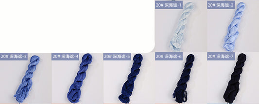 Filo di seta gelso non ritorto per ricamo Suzhou da 400 m (Blu01) - Fili Ronghua
