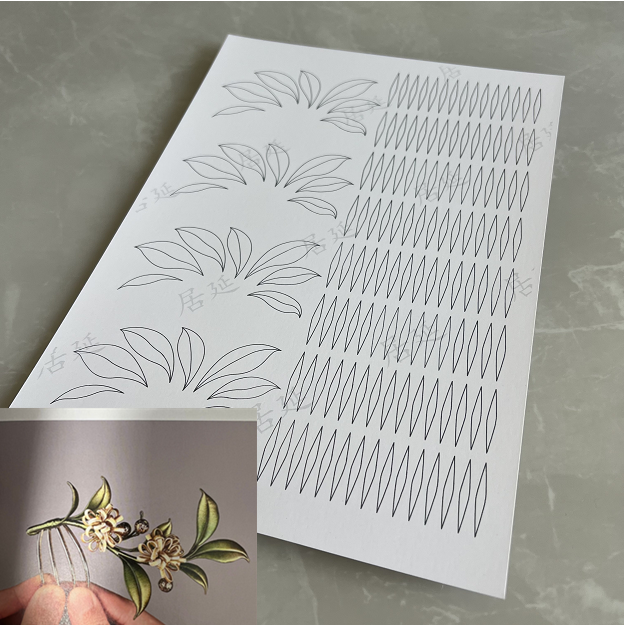 JY DIY Chanhua Gabarit Papier pour Accessoires de Cheveux Traditionnels - Série Zhanfang