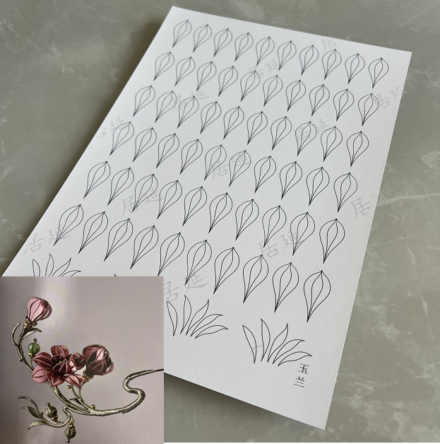 JY DIY Chanhua Gabarit Papier pour Accessoires de Cheveux Traditionnels - Série Zhanfang
