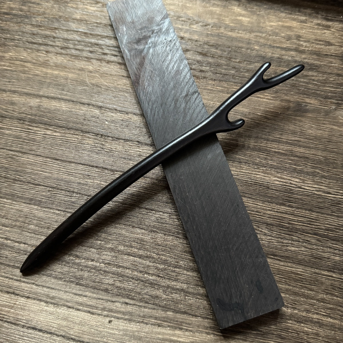 African Blackwood Hair Pin - 18cm Wooden Hair Stick for Updos & DIY Crafting #18cm紫光檀