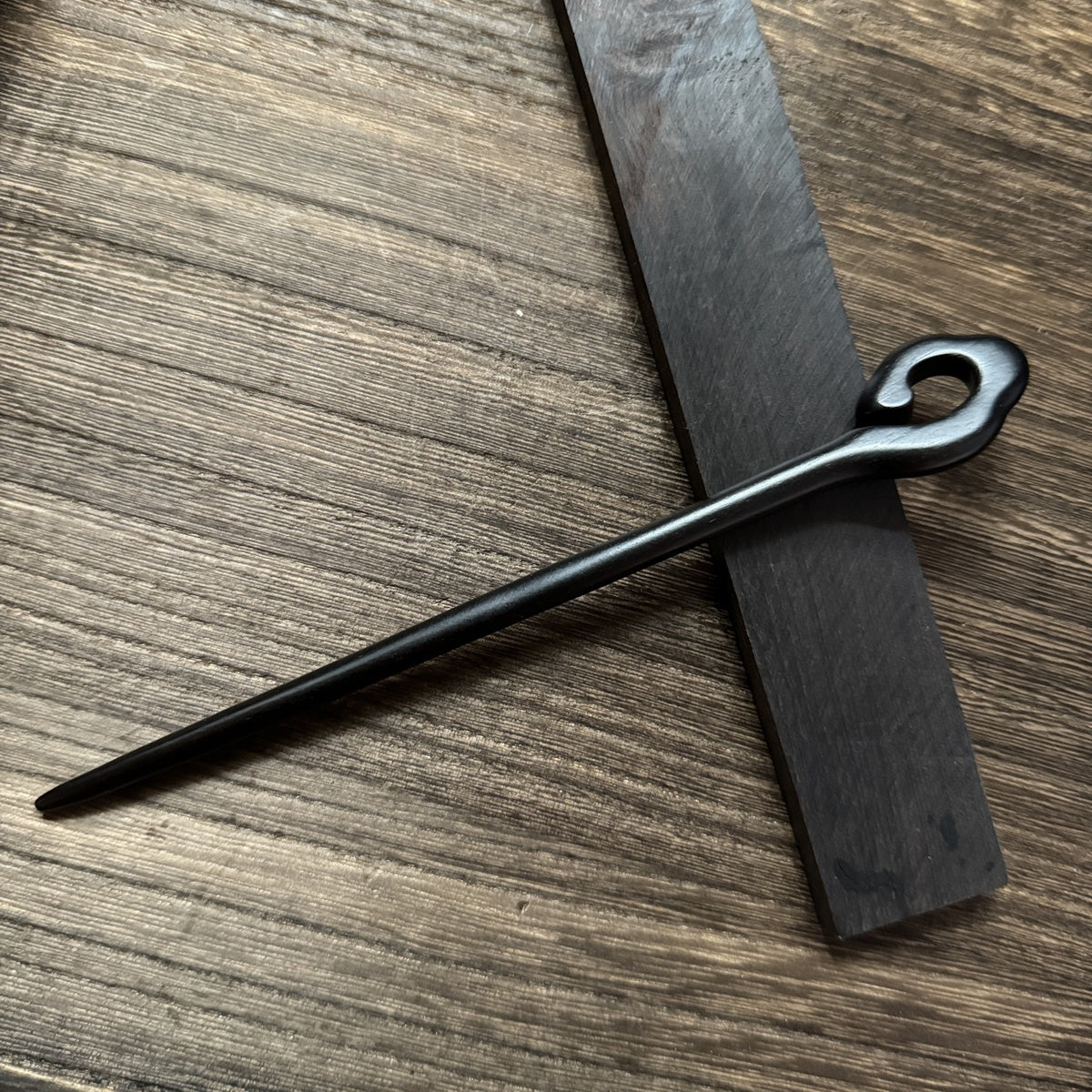 African Blackwood Hair Pin - 18cm Wooden Hair Stick for Updos & DIY Crafting #18cm紫光檀
