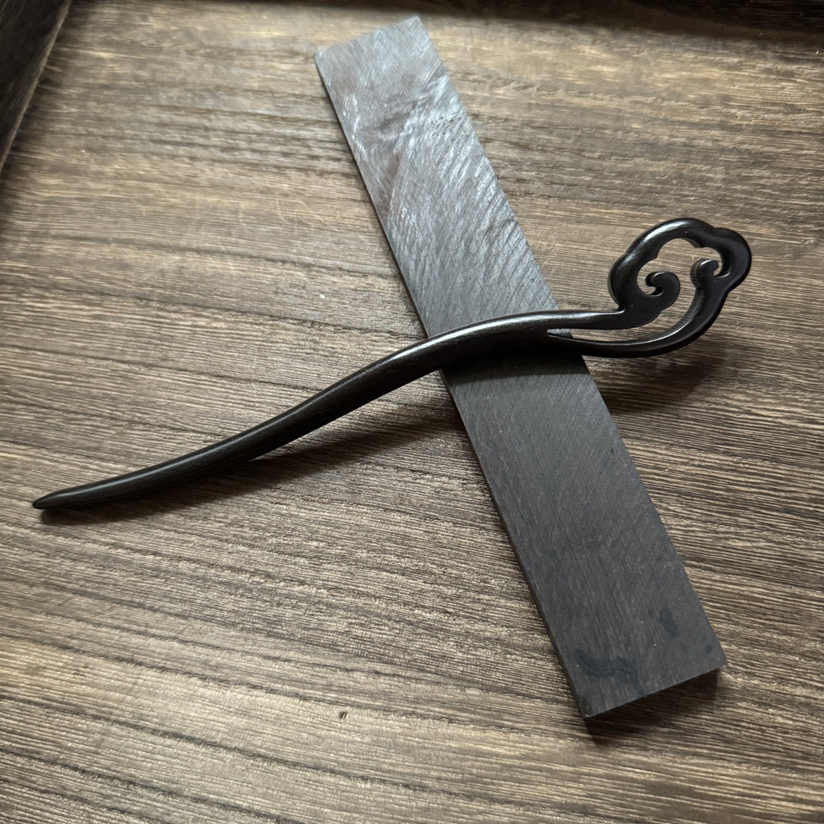 African Blackwood Hair Pin - 18cm Wooden Hair Stick for Updos & DIY Crafting #18cm紫光檀