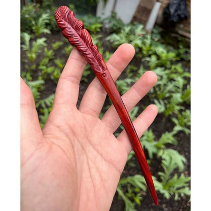Fermaglio per capelli in palissandro birmano naturale - Set di forcine in legno intagliato per donna (小叶紫檀)