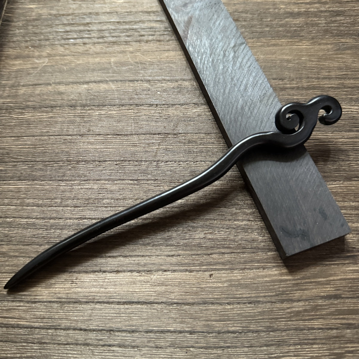 African Blackwood Hair Pin - 18cm Wooden Hair Stick for Updos & DIY Crafting #18cm紫光檀