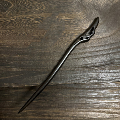 Fermaglio per capelli in legno nero africano naturale - Fermaglio in legno intagliato per chignon e progetti fai-da-te #21cm紫光檀