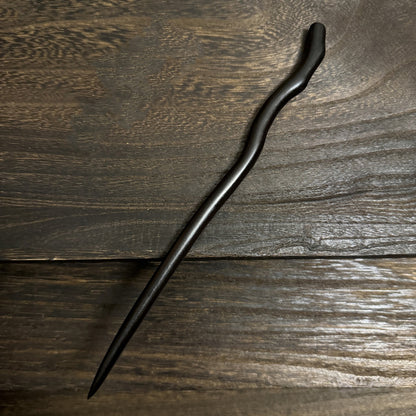 Fermaglio per capelli in legno nero africano naturale - Fermaglio in legno intagliato per chignon e progetti fai-da-te #21cm紫光檀