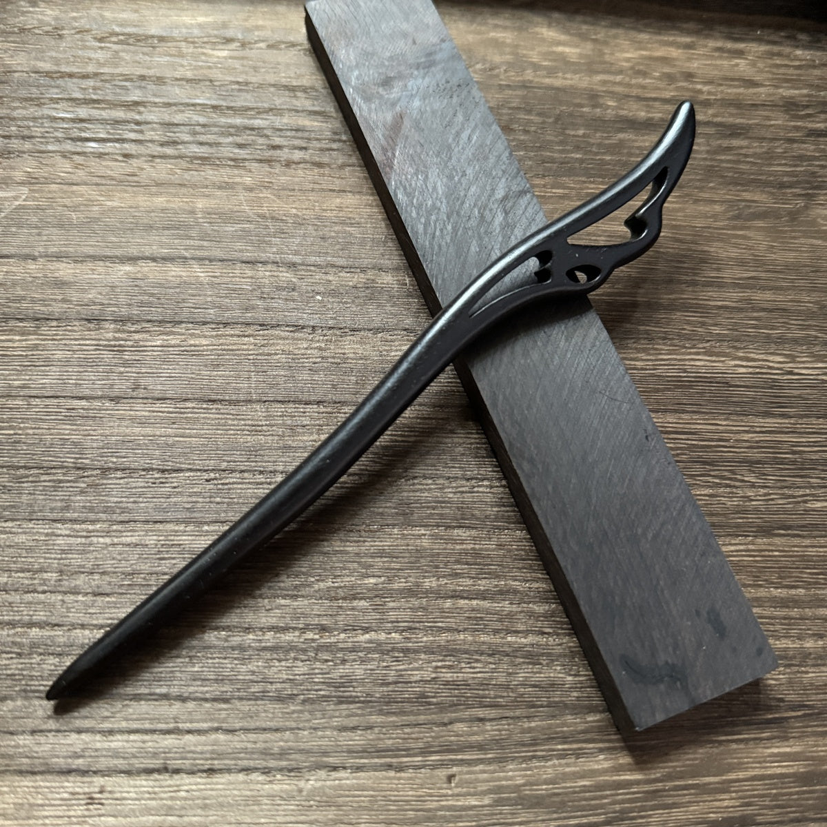 African Blackwood Hair Pin - 18cm Wooden Hair Stick for Updos & DIY Crafting #18cm紫光檀